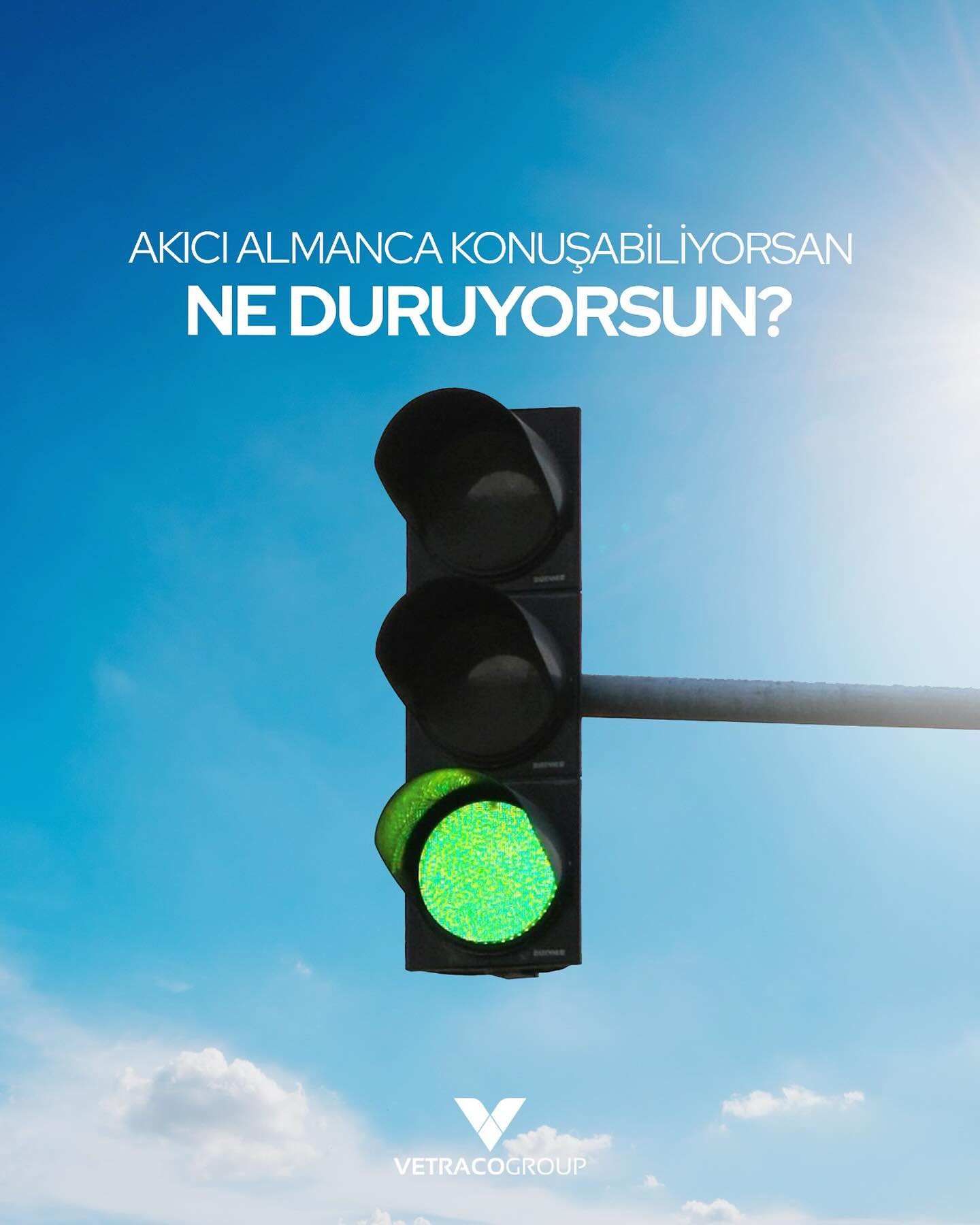 Almanca konuşabiliyorsan ne duruyorsun ? Trafik lambası görseli